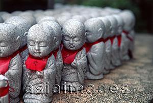Asia Images Group - Japan, Tokyo, Japanese Buddha icons in a row