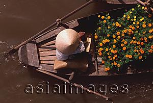 Asia Images Group - Vietnam, Can Tho, Hau river, Flower seller - floating market.