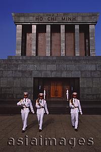 Asia Images Group - Vietnam, Hanoi, Soldiers marching in front of Ho Chi Minh Mausoleum.