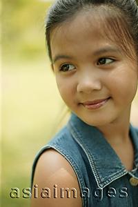 Asia Images Group - Young girl smiling, portrait