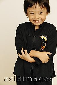 Asia Images Group - Young boy smiling, looking at camera