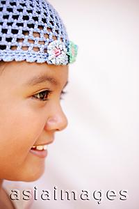 Asia Images Group - Young girl smiling, profile