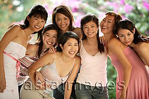 Asia Images Group - Group of young women, posing for camera, smiling