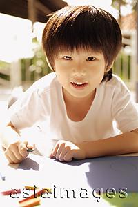 Asia Images Group - Young boy looking at camera