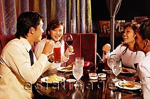 Asia Images Group - Couples at restaurant, eating