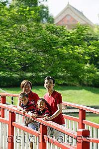 Asia Images Group - Family with two boys on bridge