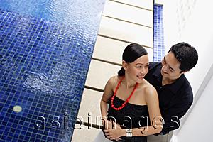 Asia Images Group - Couple embracing, high angle view
