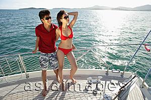 Asia Images Group - Couple on boat deck