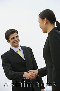 Asia Images Group - Businessman and businesswoman shaking hands