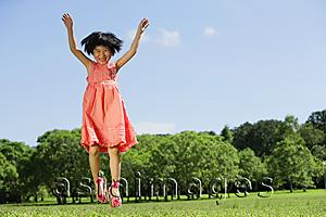 Asia Images Group - Girl in park, jumping