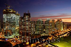 Asia Images Group - Sunset view of office buildings and construction along Jalan Jend Sudirman, Senayan, Jakarta
