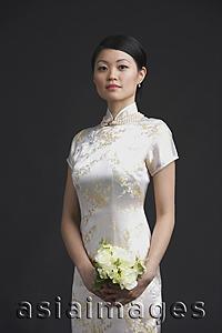Asia Images Group - Woman in cheongsam, portrait
