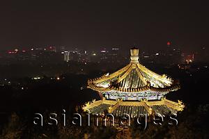 Asia Images Group - Night view of Beijing city scape at night with Pagoda in foreground