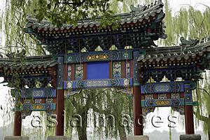 Asia Images Group - Old traditional Chinese gate in park, Beijing, China