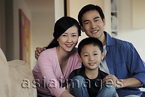 Asia Images Group - Mother, father and son smiling