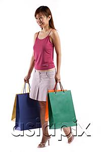 AsiaPix - Woman with shopping bags, portrait