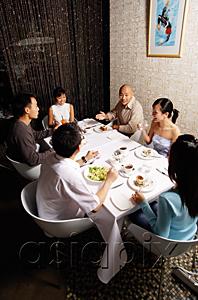 AsiaPix - Group of friends having dinner at restaurant