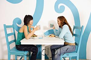 AsiaPix - Young women having lunch in cafe
