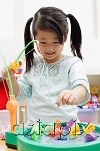 AsiaPix - Girl playing with fishing toy