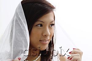 AsiaPix - Young woman wearing veil, head shot
