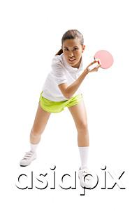 AsiaPix - Young woman playing table tennis
