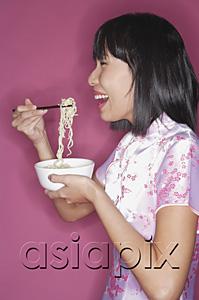 AsiaPix - Woman eating noodles
