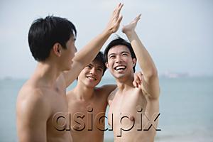 AsiaPix - Three men together, giving high fives