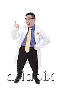 AsiaPix - Doctor in lab coat giving thumbs up sign