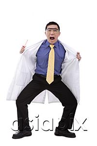 AsiaPix - Doctor in lab coat flashing camera
