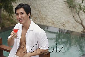 AsiaPix - Man with cocktail in hand, portrait