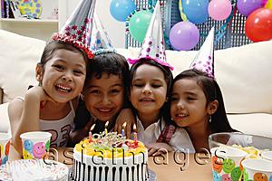 Asia Images Group - Children celebrating birthday, portrait