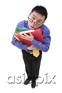 AsiaPix - Tired Businessman carrying  multi coloured folders